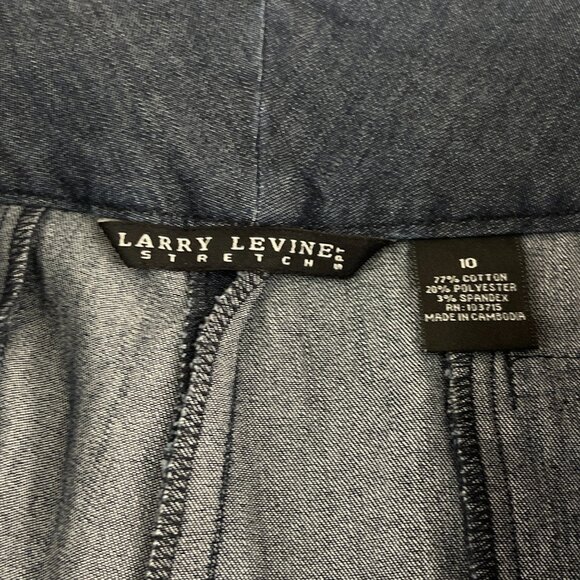 Larry Levine Women's Stretch Wide Leg Denim Jean Trousers Size 10 Cotton Blend W - Picture 2 of 8
